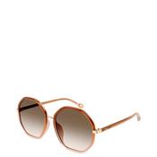 Chloé CH0133SA Ladies Soft Hexagonal Sunglasses, Brown