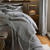 Christy Flannel Stripe Duvet Cover, Silver