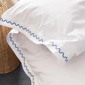 Christy Wave Embroidery Duvet Cover Set, Blue