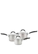 Circulon Total Stainless-Steel Saucepan Set, 3 Piece image