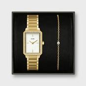 Cluse Fluette CZ Watch &amp; Bracelet Set, Gold