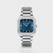 Cluse Quadrus Watch, Silver &amp; Blue