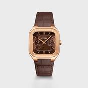 Cluse Men’s Quadrus Multifunction Watch, Rose Gold &amp; Brown image