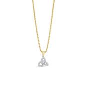 Seala Two Tone CZ Trinity Knot Pendant Necklace, Gold image
