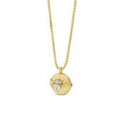 Seala CZ Claddagh Locket Necklace, Gold image