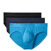Calvin Klein CK Black 3 Pack Hip Briefs, Blue Multi image