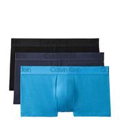 Calvin Klein CK Black 3 Pack Low Rise Trunks, Blue Multi image