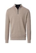 Casa Moda Textured Knit Quarter Zip Sweatshirt, Light Beige image