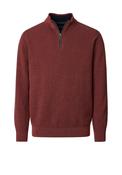 Casa Moda Textured Knit Quarter Zip Sweatshirt, Rust image