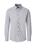 Casa Moda Geo Abstract Print Poplin Shirt, White &amp; Blue Multi image