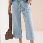 Cecil Cotton Striped Wide Leg Culottes, Blue