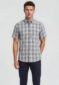 Daniel Grahame Check Short Sleeve Shirt, Brown &amp; Navy image