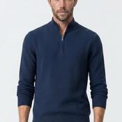 Daniel Grahame Quarter Zip Waffle Knit Sweater, Navy
