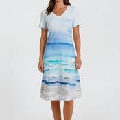 Dolcezza Casual Printed Pencil Dress, Blue Multi
