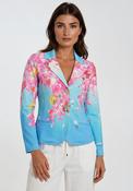 Dolcezza Floral Print Button Up Blazer, Blue Multi image