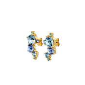 Dyrberg/Kern Curra Earrings, Gold &amp; Aqua Blue image