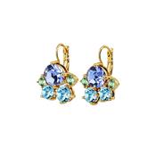 Dyrberg/Kern Disar Earrings, Gold &amp; Aqua Blue image