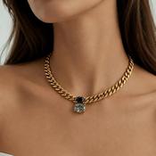 Dyrberg/Kern Holl Necklace, Black &amp; Gold image