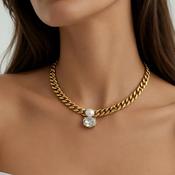 Dyrberg/Kern Holl Pearl Necklace, Gold image