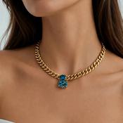 Dyrberg/Kern Holl Necklace, Turquoise &amp; Gold image