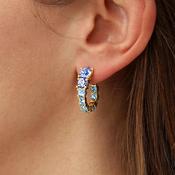 Dyrberg/Kern Kolos Huggie Hoop Earrings, Gold &amp; Aqua Blue image