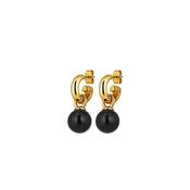 Dyrberg/Kern Lona Earrings, Black &amp; Gold image