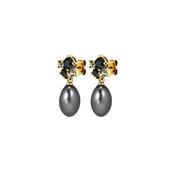 Dyrberg/Kern Petun Earrings, Black &amp; Gold image