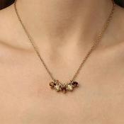Dyrberg/Kern Phila Necklace, Brown &amp; Gold image