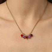 Dyrberg/Kern Phila Necklace, Red &amp; Gold image