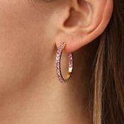 Dyrberg/Kern Pina Hoop Earrings, Gold &amp; Pink image