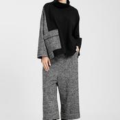 Elsewhere Loose Fit Contrast Top, Black
