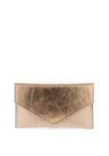 Emis Leather Envelope Clutch Bag, Rustic Gold image