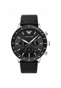 Emporio Armani Mens Watch, Black &amp; Silver