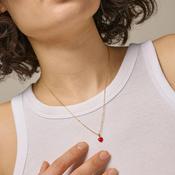 Enamel Amore Red Heart Necklace, Gold