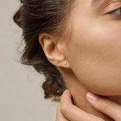 Enamel Amore Stud Earrings, Gold