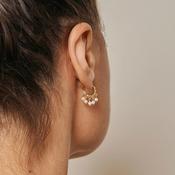 Enamel Astrid Pearl Huggie Hoop Earrings, Gold