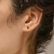 Enamel Heart Stud Earrings, Gold image