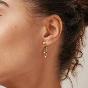Enamel Lola Huggie Hoop Earrings, Gold &amp; Blue