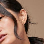 Enamel Lola Earrings, Gold &amp; Cream