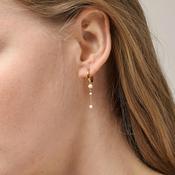 Enamel Lola Huggie Hoop Earrings, Gold &amp; Cream