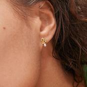 Enamel Mio Pearl Stud Earrings, Gold