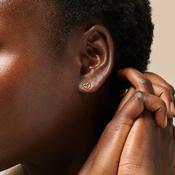 Enamel Organic Heart Stud Earrings, Gold image