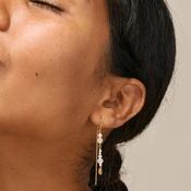 Enamel Sofia Pearl Earrings, Gold image