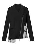 Elsewhere Alegre Patch Pattern Jersey Jacket, Black image