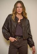 Esqualo Faux Leather Jacket, Brown image