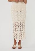 Esqualo Knitted Pencil Midi Skirt, Cream image
