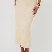 Esqualo Textured Midi Pencil Skirt, Cream
