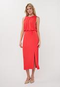 Esqualo High Neckline Midi Dress, Red image