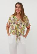Esqualo Botanical Print V-Neck Blouse, Green Multi image