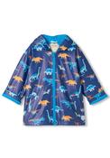 Hatley Mini Boy Colourful Dino Rain Jacket, Blue image
